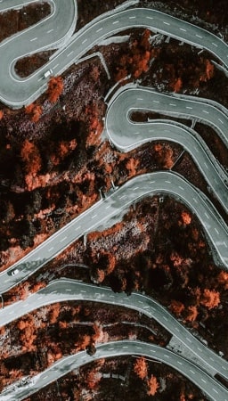 view of road from above