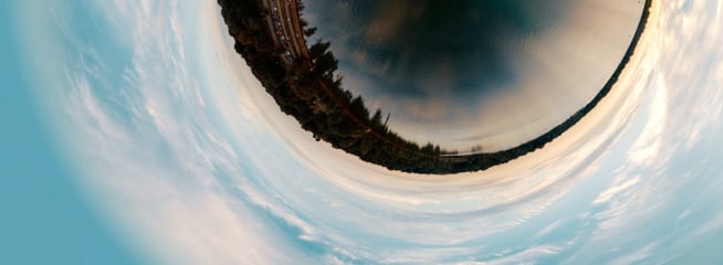 fisheye view of the sea