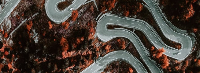 view of road from above